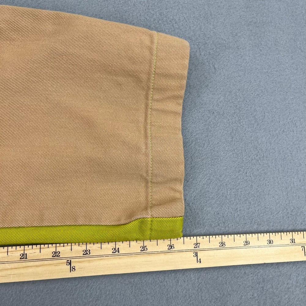 Paloma Wool Women Lime Green Tan Two Tone Colorblock Straight Leg Pants Size 36 - Picture 6 of 14